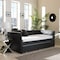 Baxton Studio Frank Black Button-Tufting Sofa Twin Daybed with Roll-Out Trundle Bed 125-6927 - alternate 3